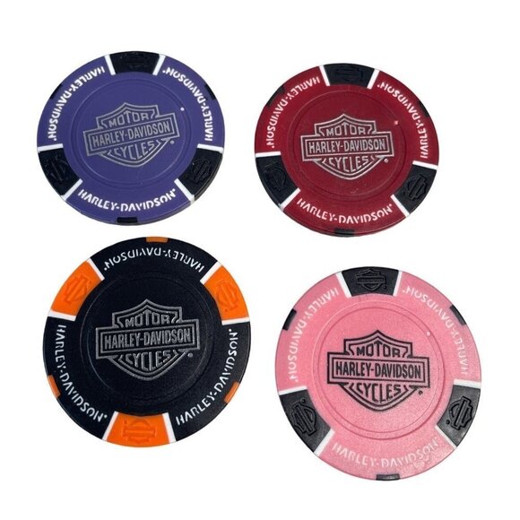 Harley Davidson Poker Chips Dealer Lot of 4 Daytona - Picture 2 of 2